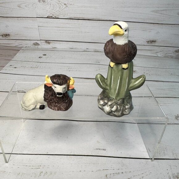 VTG Porcelain American Nativity Set Teepee, Holy Family and Animals Hand Painted - Picture 9 of 16